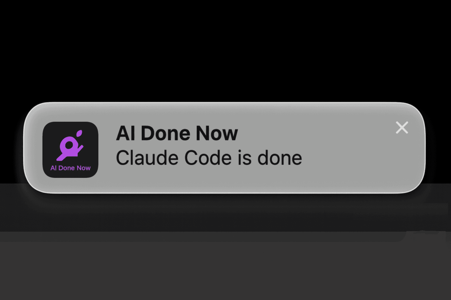 Native macOS notification banner